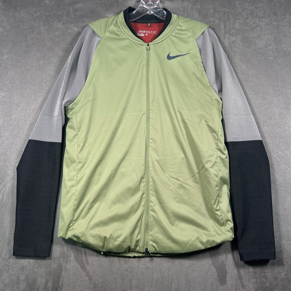 Nike Golf Zoned Aerolayer Dri Fit Windbreaker Technical Jacket Green Medium